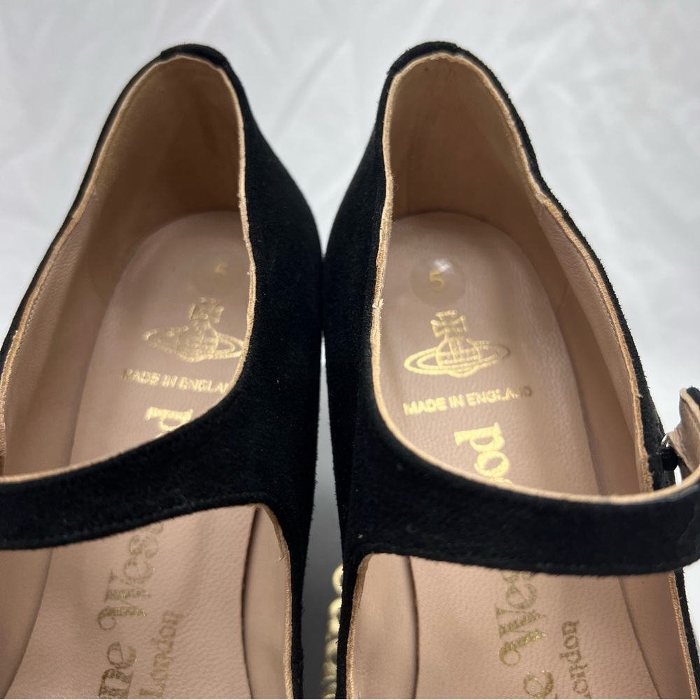 Vivienne Westwood Animal Toe Mary Jane Black Suede Heels UK 5 - Picture 4 of 8
